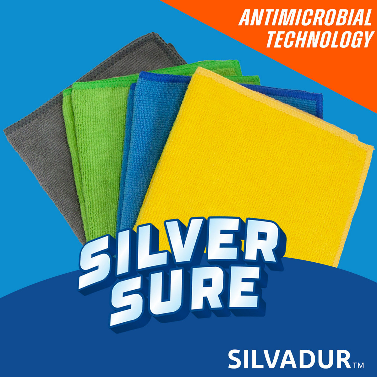 SILVADUR Antimicrobial Cleaning Cloth (Pack of 12) (Set of 12)